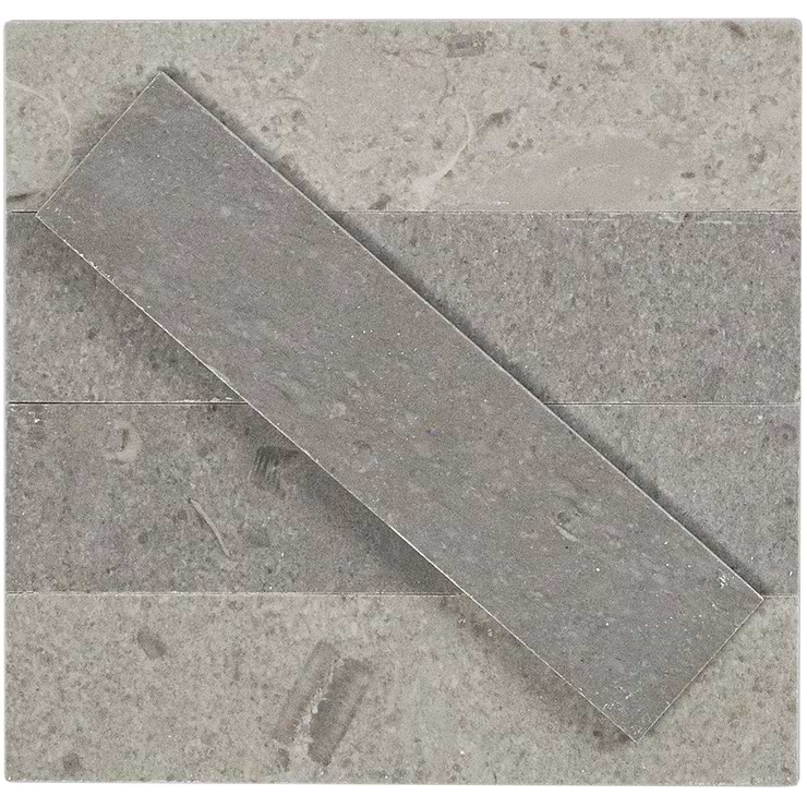 Brushed Stone Lady Gray 2x8 Marble Tile