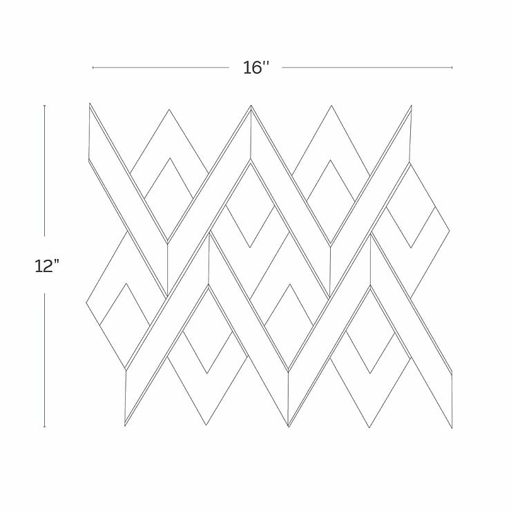 Zeta Bianco White Polished Marble and Brass Waterjet Mosaic Tile