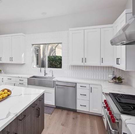 Byzantine 3D Bianco 2x9 Ceramic White Subway Tile Design by: Caine and Company image in kitchen