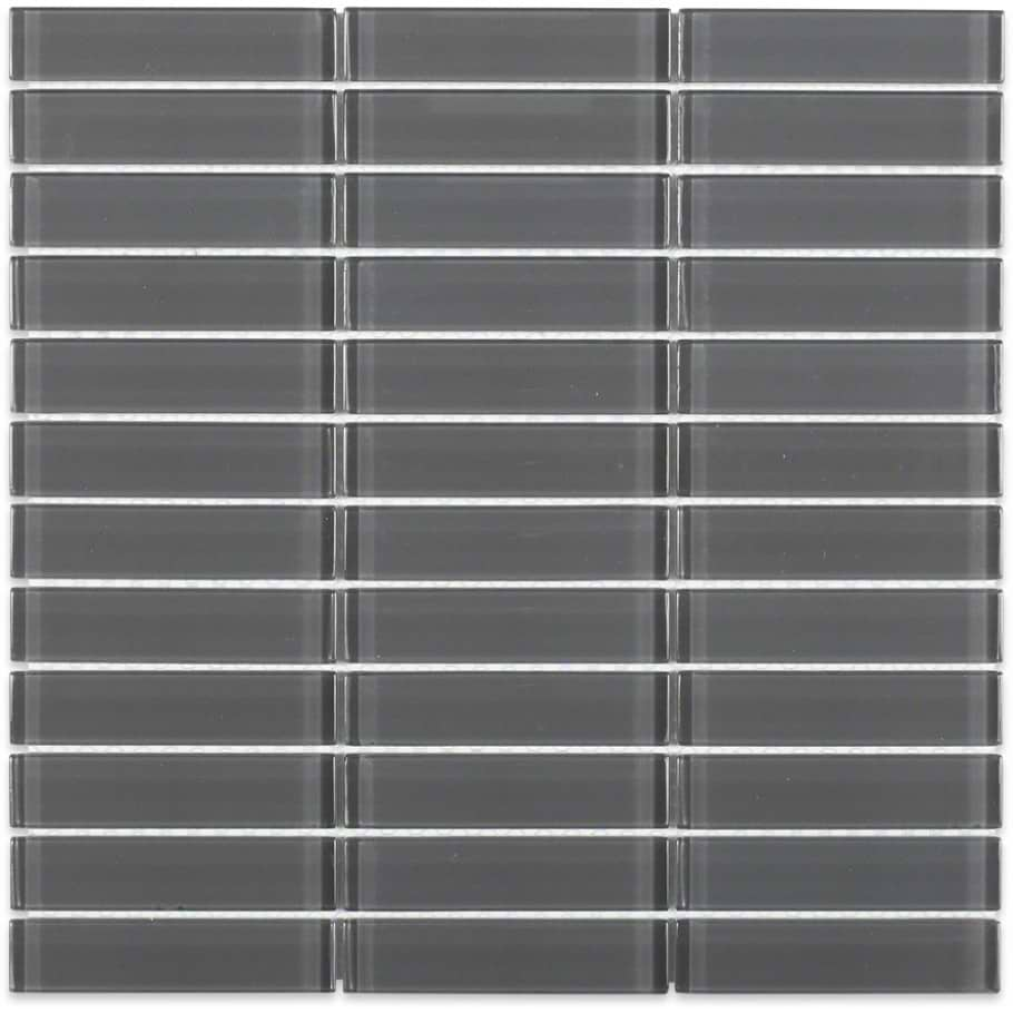 Loft Ash Gray 1x4 Polished Glass Tile