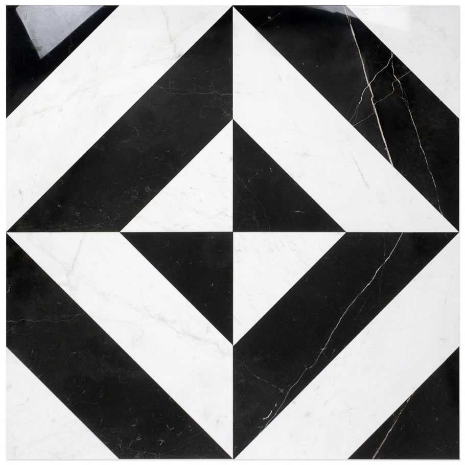 Large black and white pattern tile