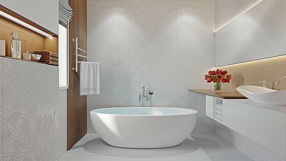 Wonderland Garden White 12x36 Large Format Wall Tile by TileBar