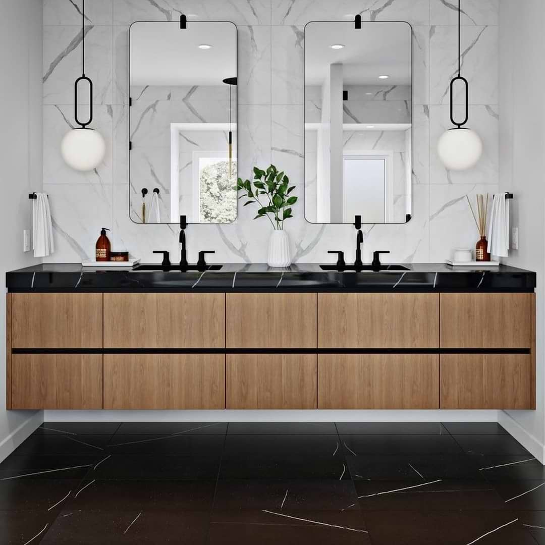 Marble Tech Port Laurent Matte Nero Marquina Look Porcelain Tile 12 x 24 inch for bathroom