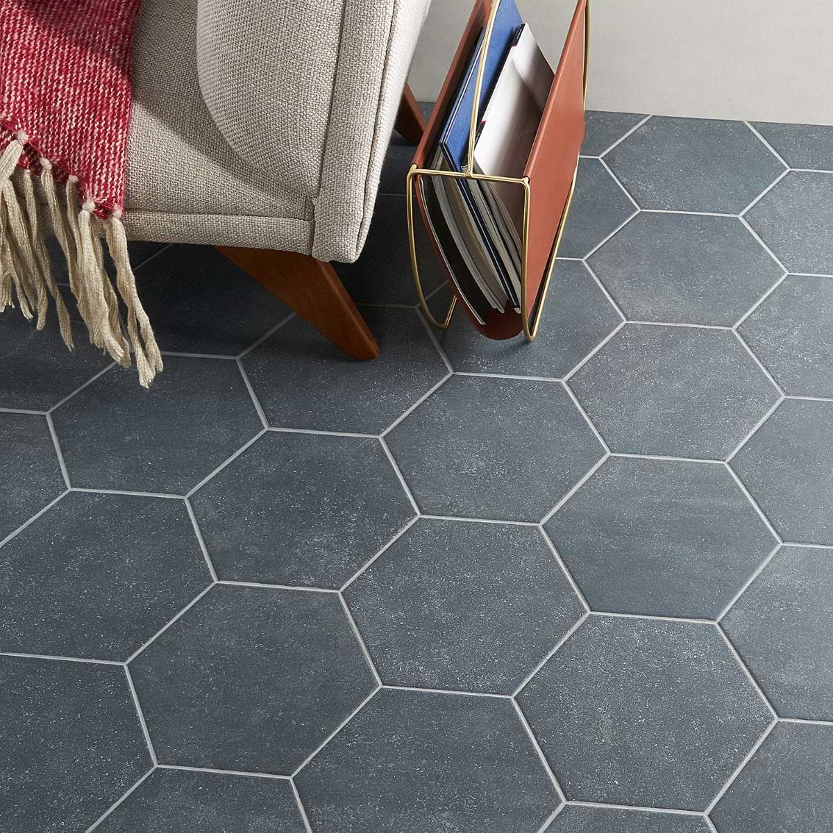 Texstone Antracita Matte Porcelain Hexagon Tile
