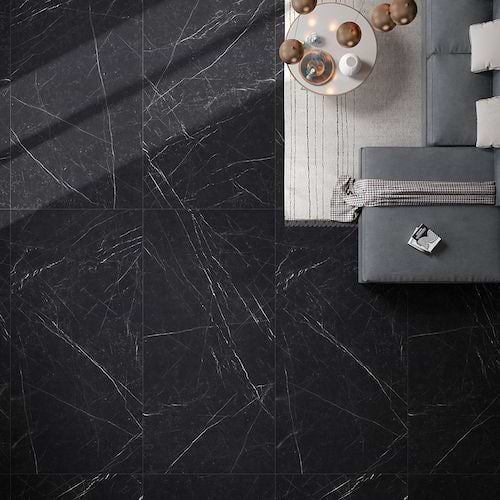 TileBarXL Marmi Slim Black Marquina 60"x120" Polished Porcelain Slab
