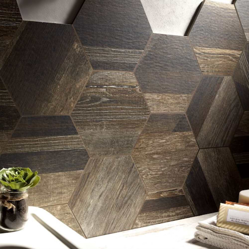 Caribou Brown Esagona 8" Hexagon Matte Porcelain Tile
