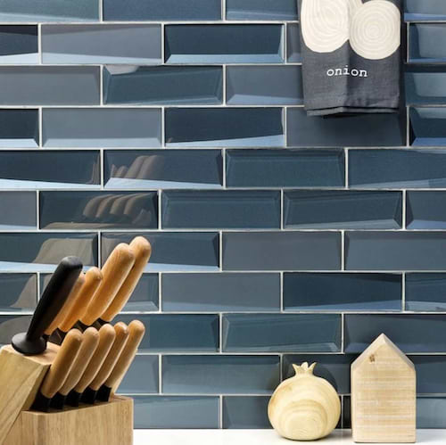 Remington 3D Bricks Midnight Glass Mosaic Tile
