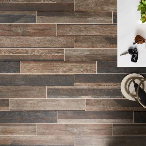 Caribou Brown 4x24 Matte wood look Porcelain Tile