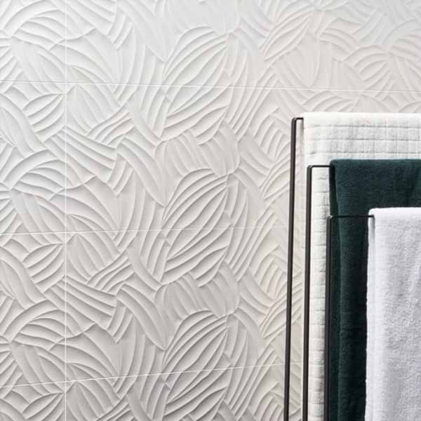 Wonderland Garden White 12x36 Large Format Wall Tile by TilBar
