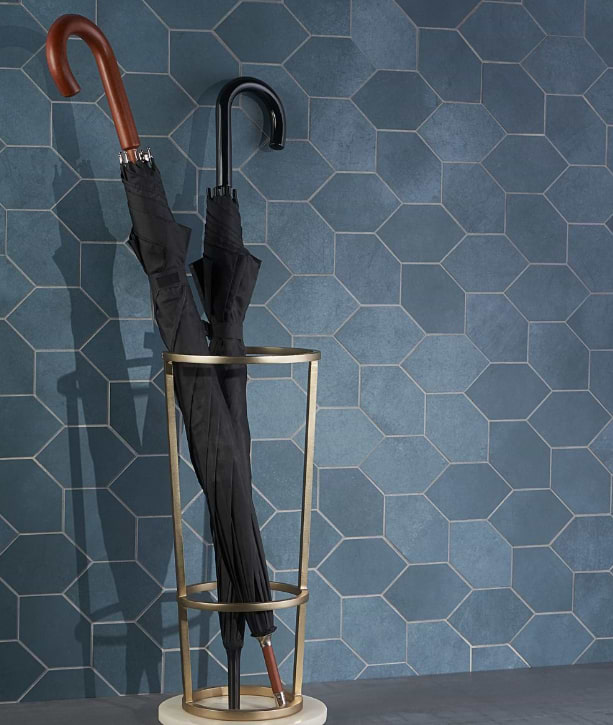 Bond Indio Blue Foliage Matte Porcelain Mosaic Tile
