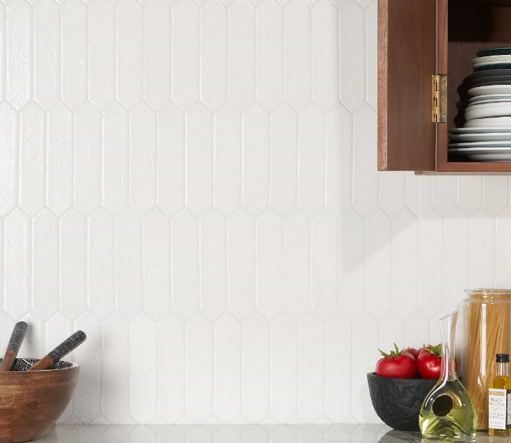 Belcrest Picket Blanco 2 x 8 Glazed Ceramic Wall Tile