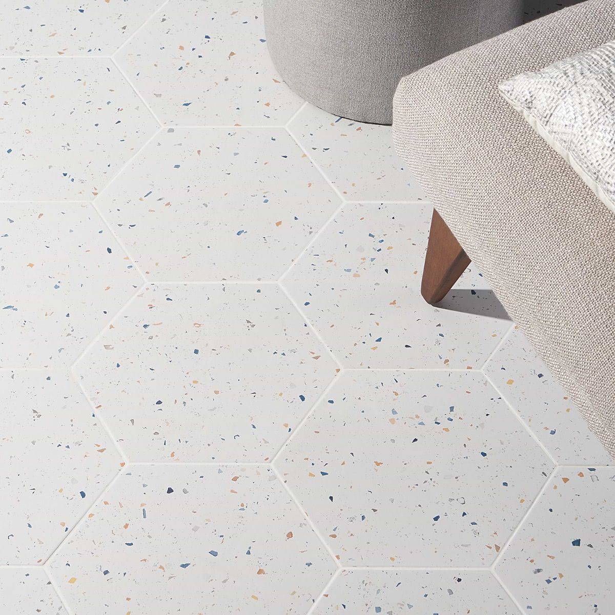 Multi White Terrazzo Look, Matte - best tile