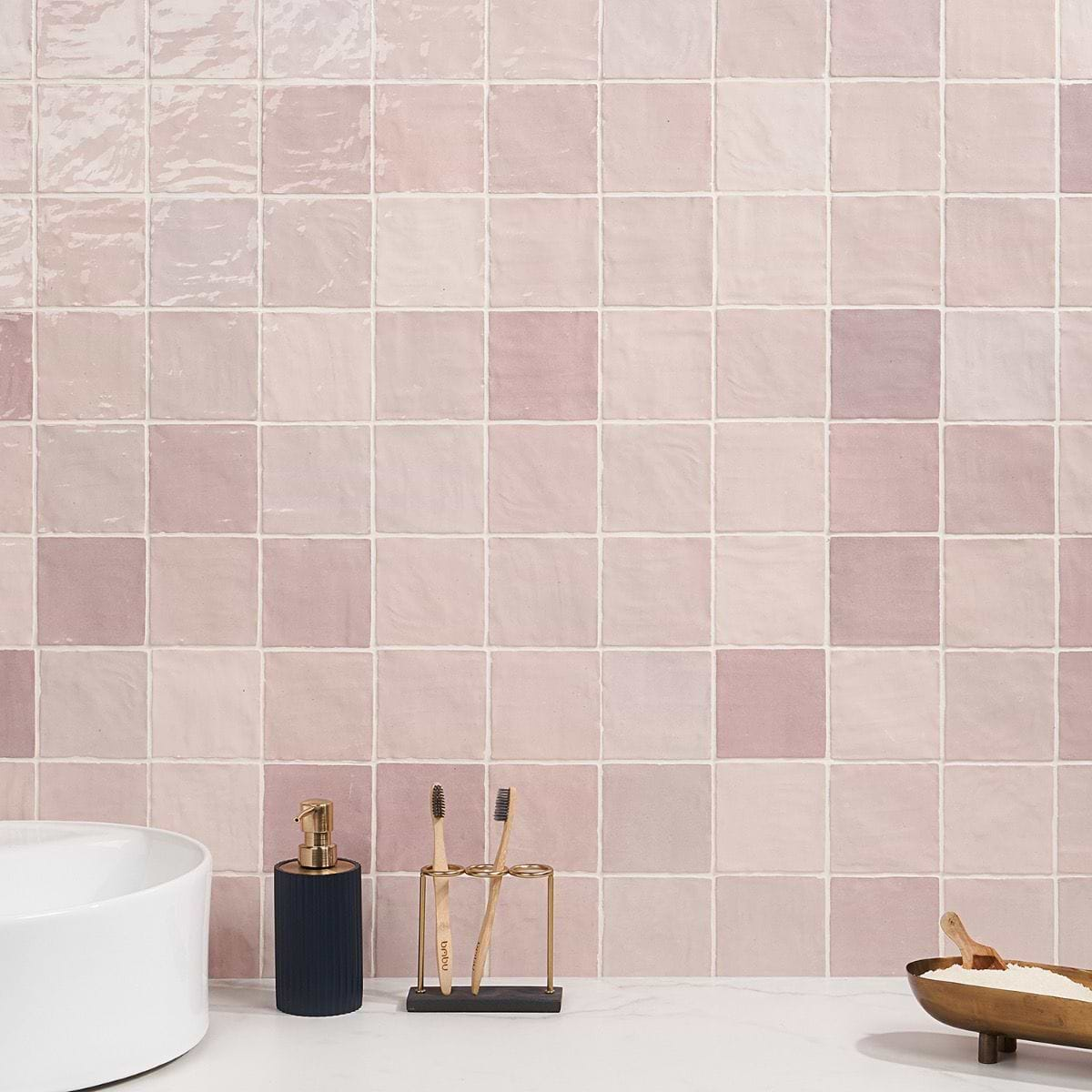 Portmore Pink 4x4 Glazed Ceramic Wall Tile