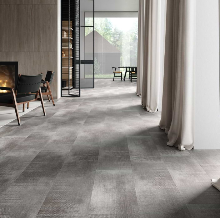 Ristretto LVT Dark Gray Glue Down Luxury Vinyl Tile