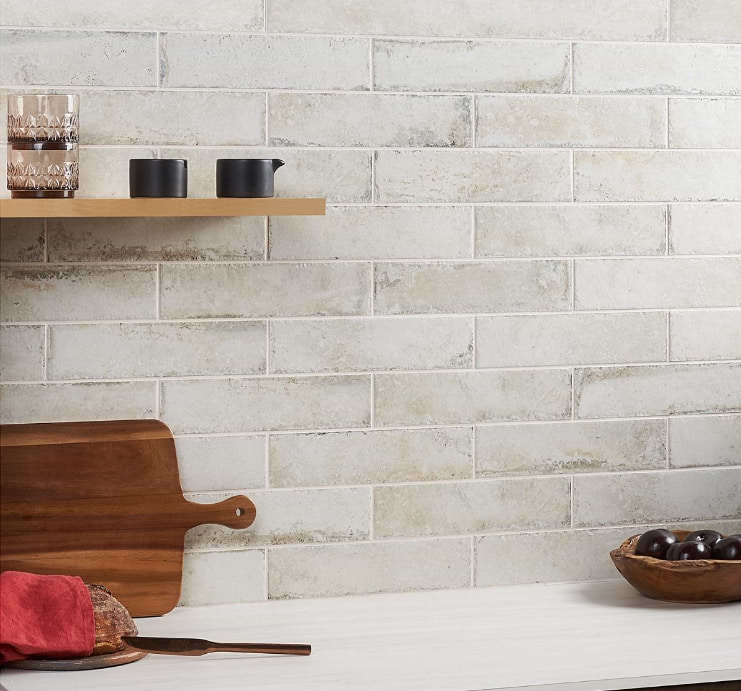 Olimpia White Natural Porcelain Subway Tile - Travertine