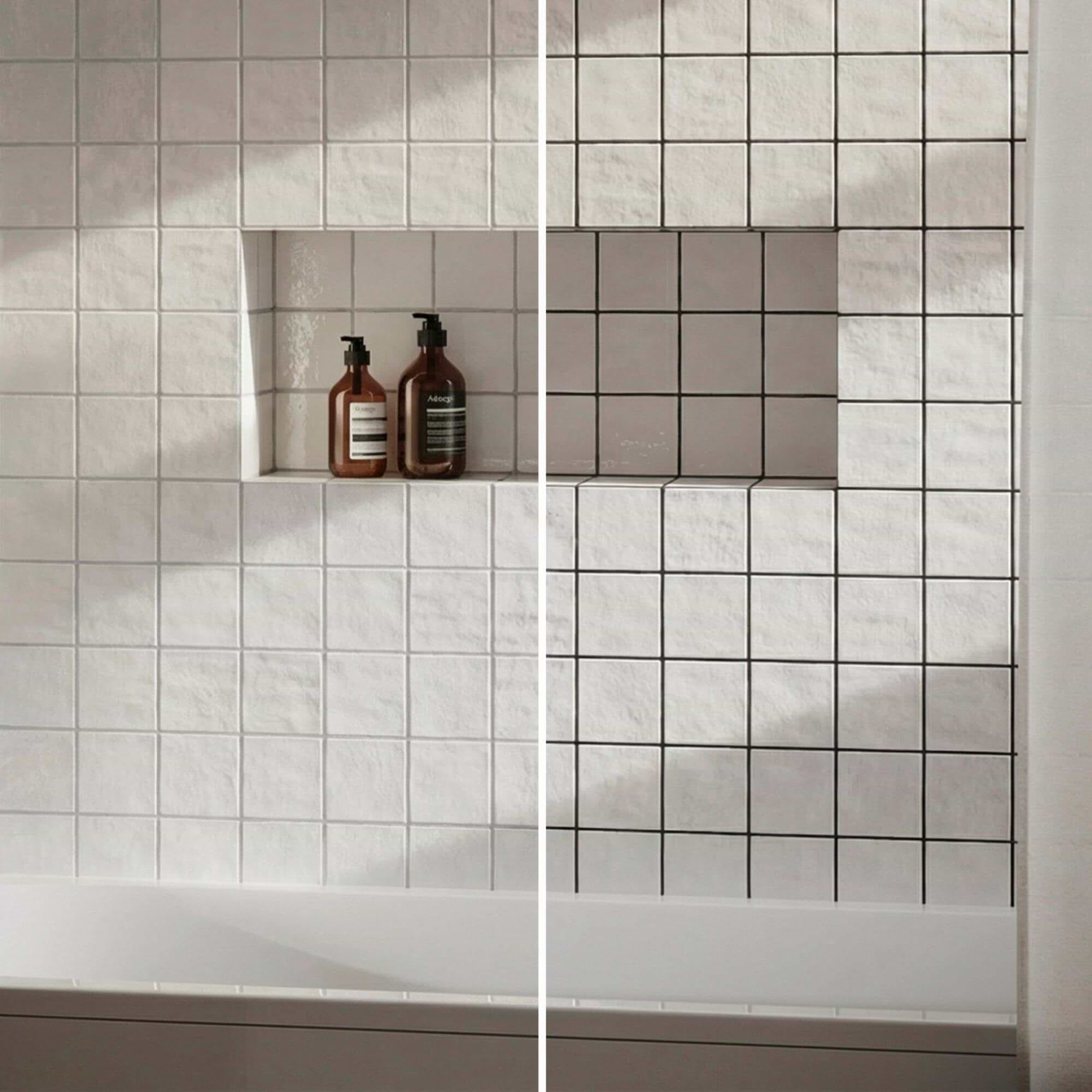 Difference between grout that matches the tile and grout that contrasts with it