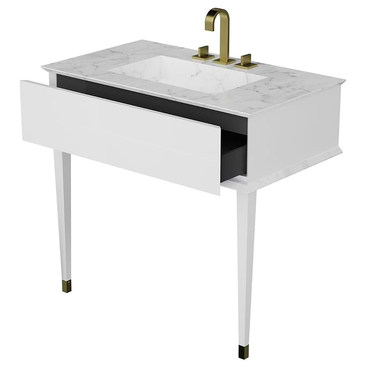 Classic Collection 36"  Carrara and White Vanity
