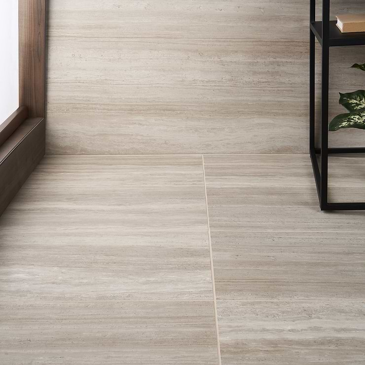 Nashville Taupe 12x24 Travertine Look Matte Porcelain Tile