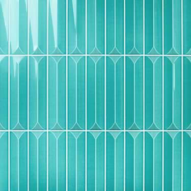 Colorplay Inflex Teal Green 4.5x18 3D Glazed Crackled Ceramic Tile - Sample