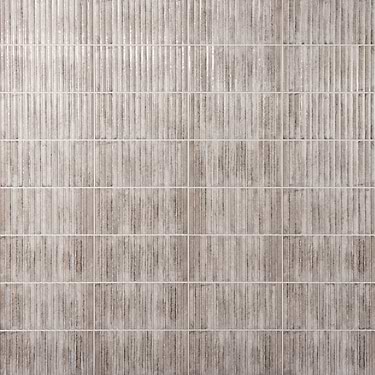 Curve Gray Fluted 6x12 3D Glossy Ceramic Tile - Sample