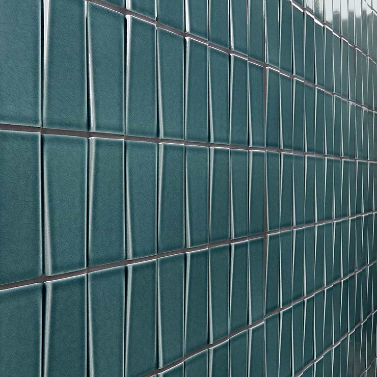 Colorplay Steps Emerald Green 4.5x18 3D Glazed Crackled Ceramic Tile
