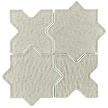 Behati White 4" Star Cross Polished Glass Mosaic Tile