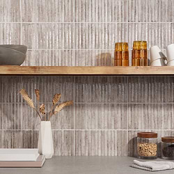 Curve Fluted Gray 6x12 3D Glossy Ceramic Tile
