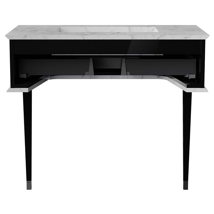 Classic Carrara 36" Black Vanity with Chrome Accents 