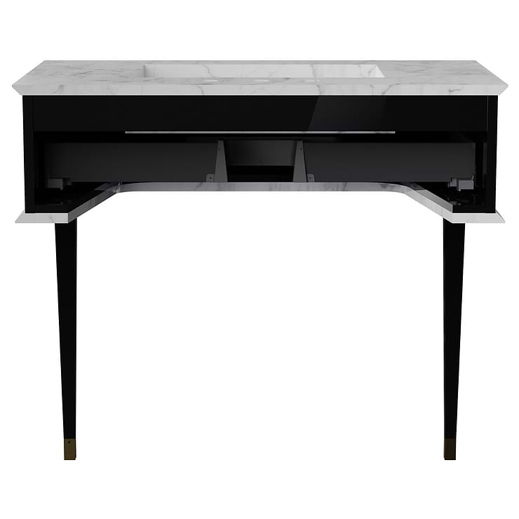 Classic Carrara 36" Black Vanity with Gold Accents 
