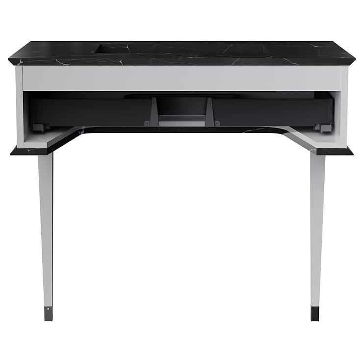 Classic Collection 36" Nero and White Vanity with Chrome Accents