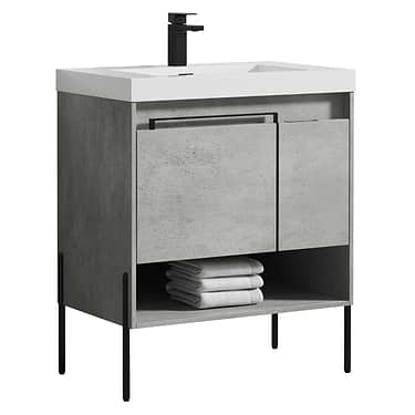 Kaleb 30'' Cement Gray Vanity and Counter