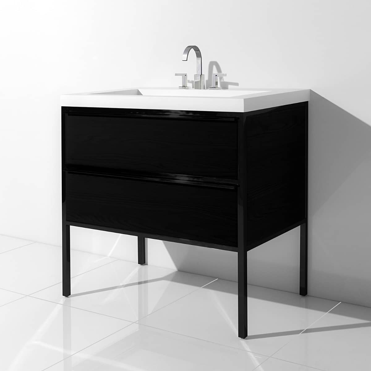 Element Black 30" Single Vanity with Integrated Top