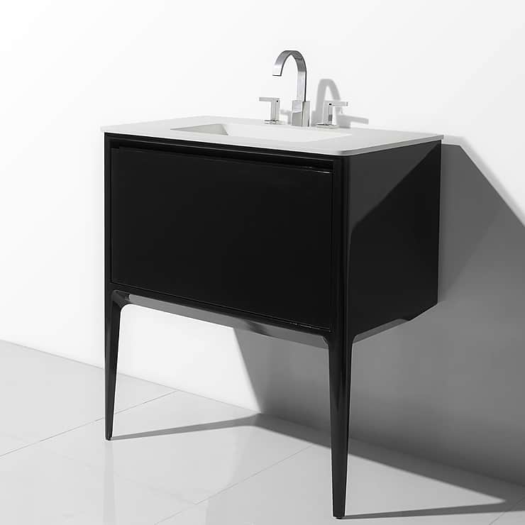 Luxe Collection 36" Black Gloss Vanity