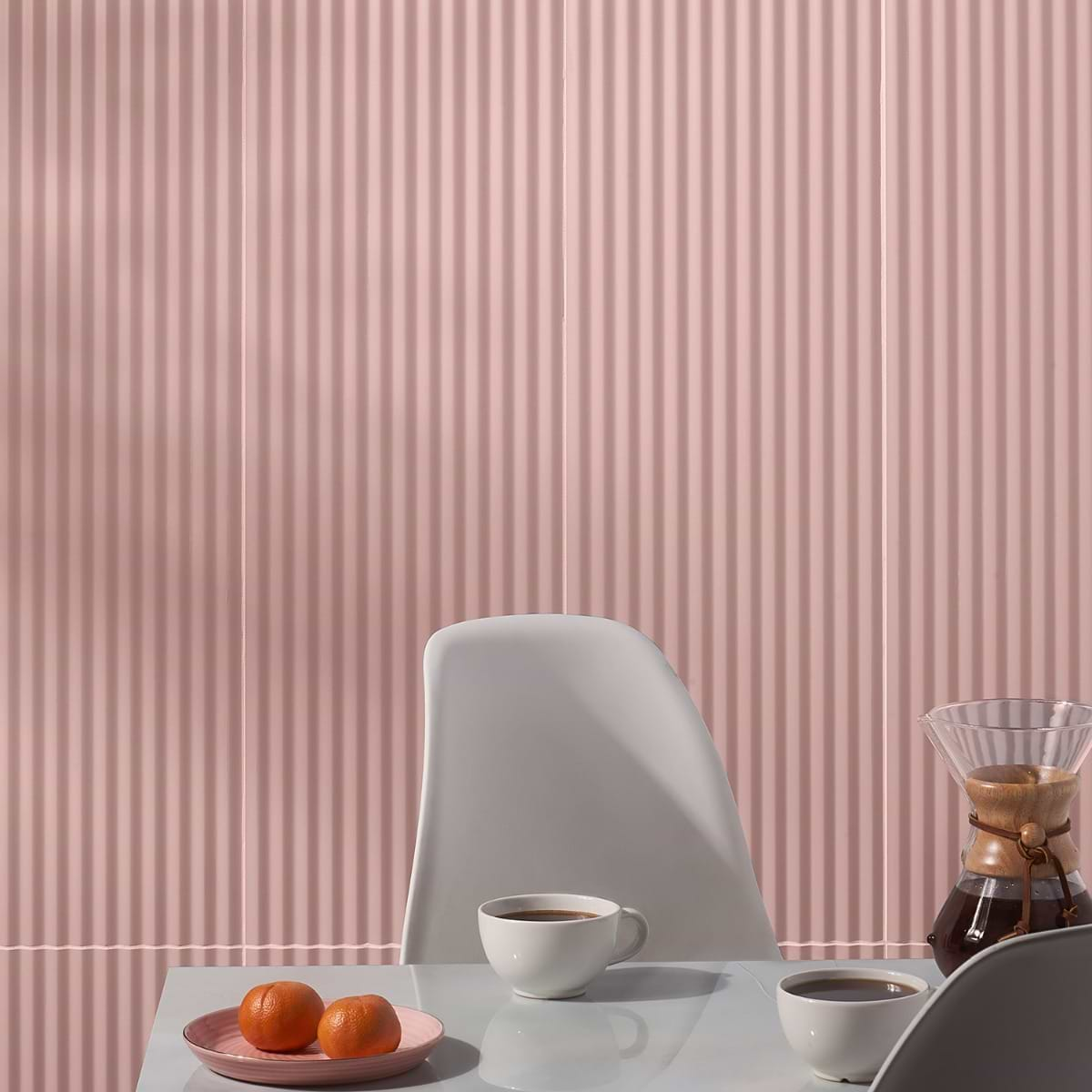 Mod 3D Blush Pink 12x36 Fluted Matte Ceramic Tile