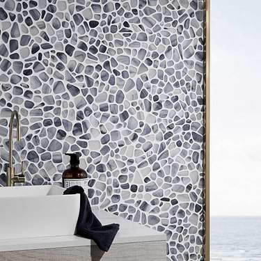 Riverglass Blue Frosted Glass Mosaic