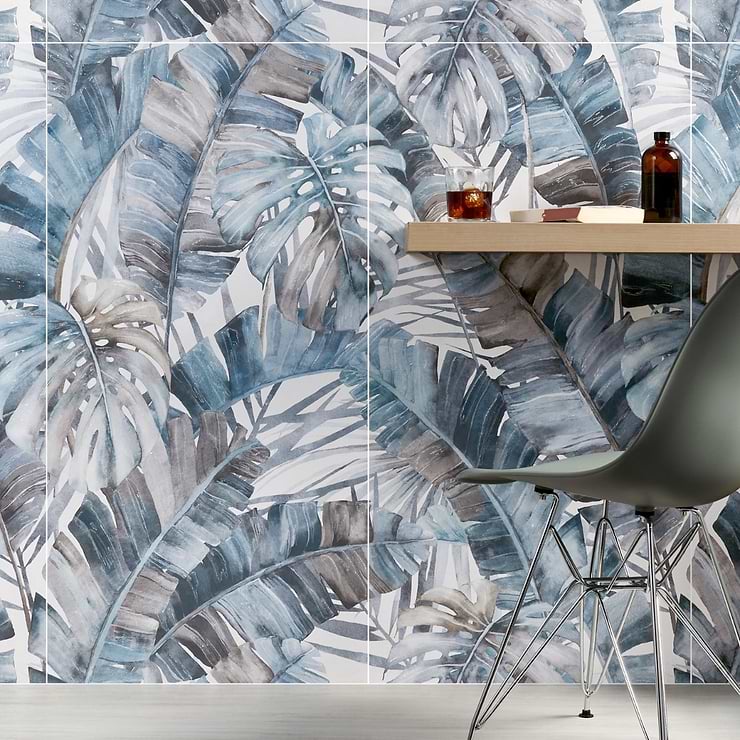 Monet Rain Forest Blue 24x48 Artisan Decor Matte Porcelain Wall Tile