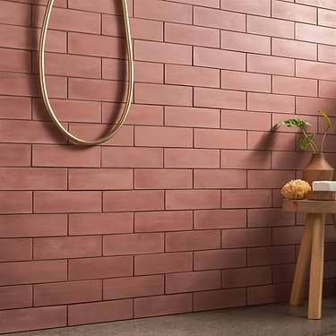 Color One Cotto Red 2x8 Matte Cement Subway Tile - Sample