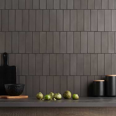 Color One Charcoal Gray 2x8 Matte Cement Subway Tile - Sample