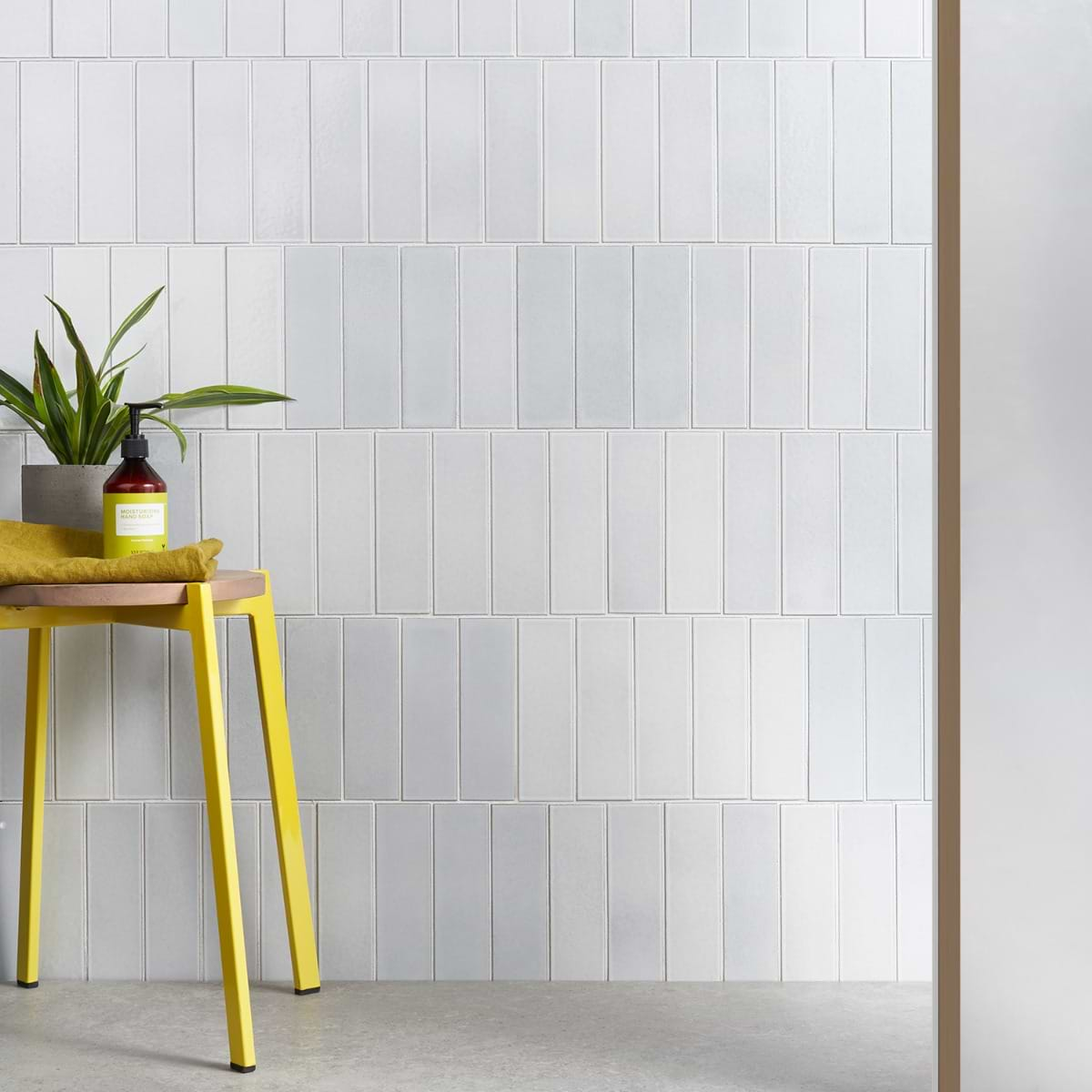 Color One Milk White 2x8 Glossy Lava Stone Subway Tile