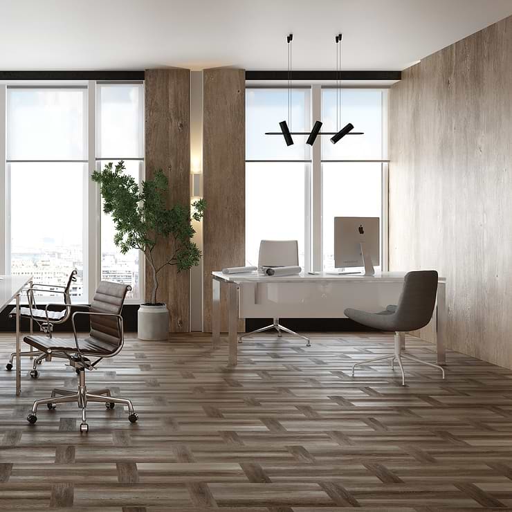Fleetwood Parquet Starling 12x24 Rigid Core Click Luxury Vinyl Tile by Stacy Garcia; in Starling Luxury Vinyl; for Bathroom Floor, Commercial Floor, Floor Tile, Kitchen Floor; in Style Ideas Classic, Contemporary, Cottage, Industrial, Mid Century, Modern, Traditional, Transitional