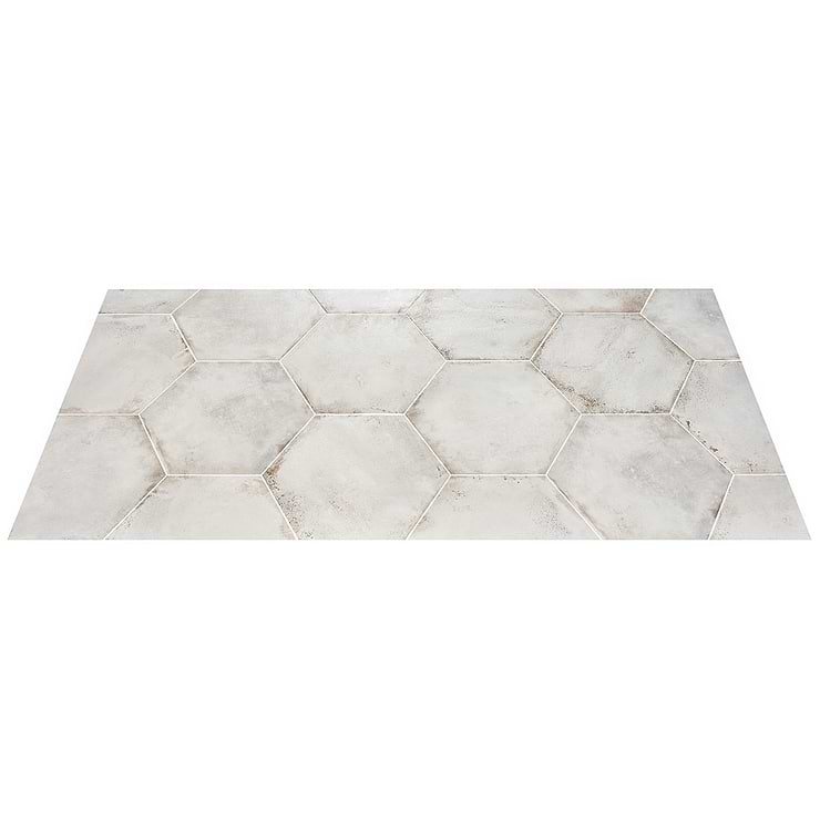 Angela Harris Flatiron White 20" Large Hexagon Matte Porcelain Tile
