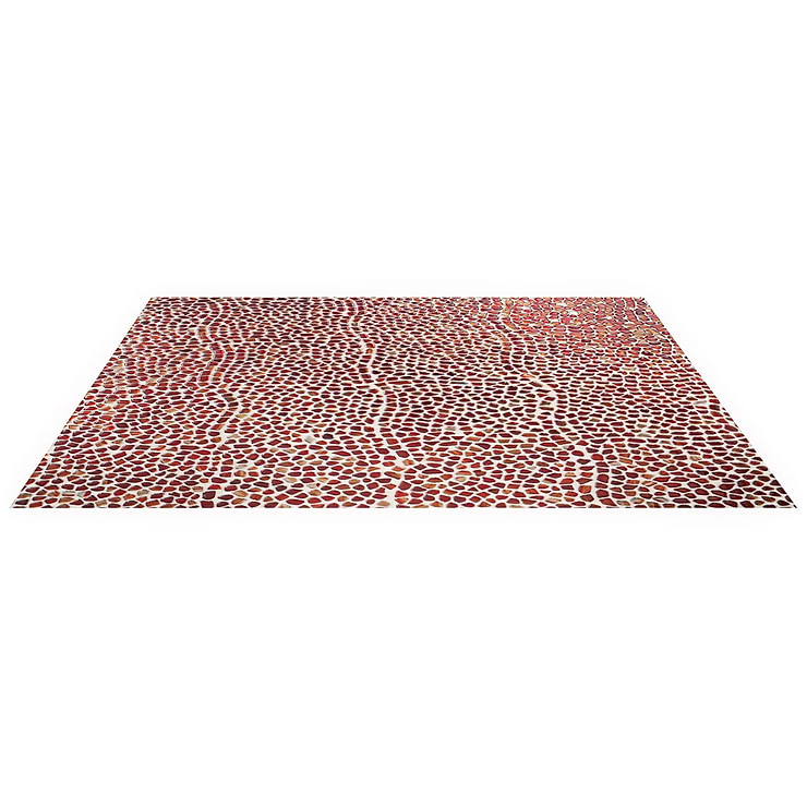 Komorebi Pebble Bonfire Red Polished Glass Mosaic Tile