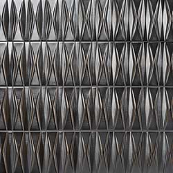 Nabi Harlequin Metallic Gunmetal Gray 2x8 Matte Glass Mosaic Tile