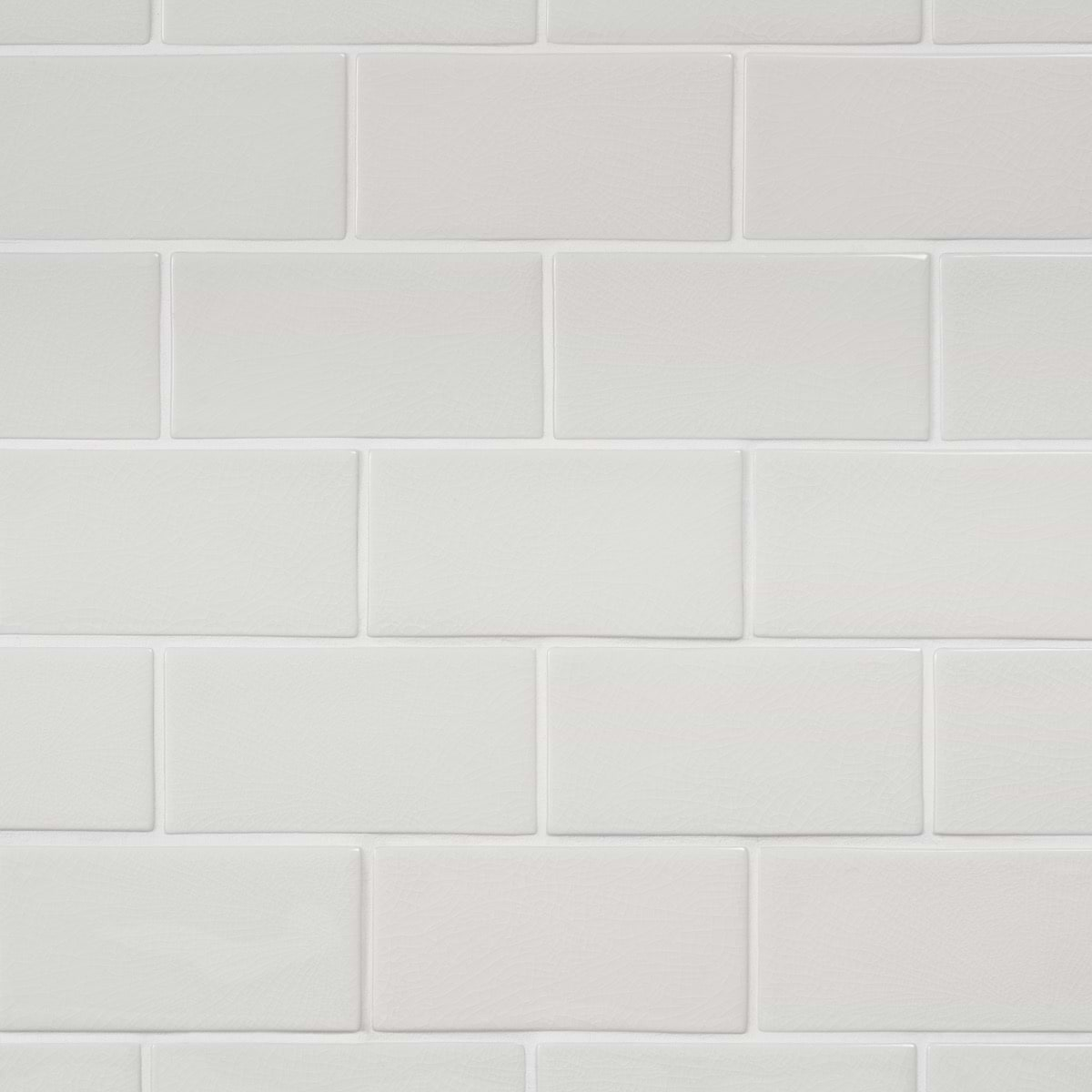 Nabi Glacier White 3x6 Crackled Glass Wall Tile