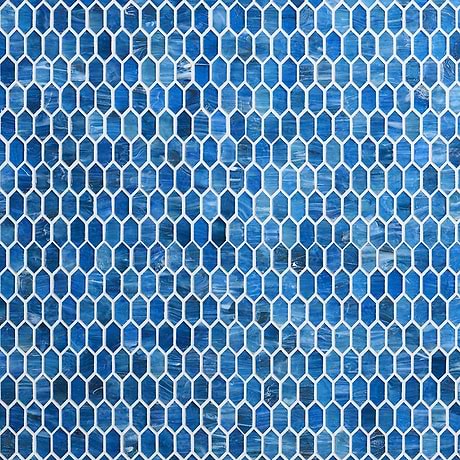 Flicker Marine Blue 1/4" x 1" Polished Glass Mosaic Tile