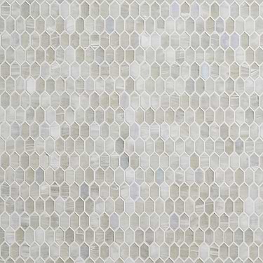 Flicker Mist White 1/4" x 1" Polished Glass Mosaic Tile