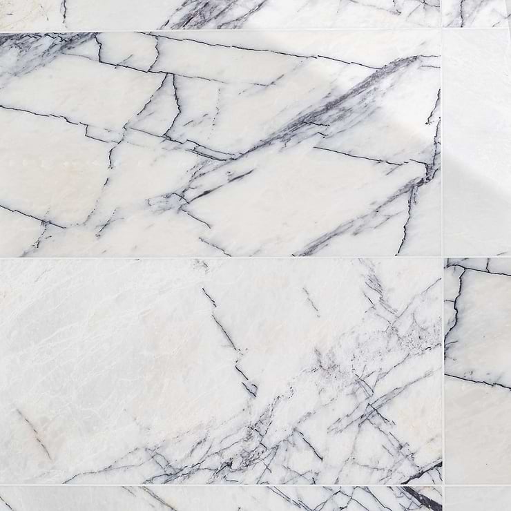 Lilac White 12x24 Polished Marble Tile