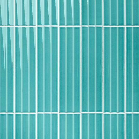 Colorplay Fluted Teal Green 4.5x18 3D Crackled Glossy Ceramic Tile