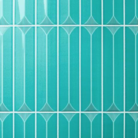 Colorplay Inflex Teal Green 4.5x18 3D Crackled Glossy Ceramic Tile