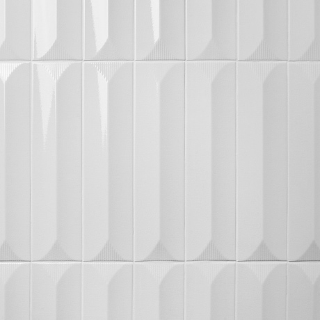 Colorplay Inflex White 4.5x18 3D Crackled Glossy Ceramic Tile